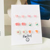 1 Set Cute Heart Shape Flower Butterfly Inlay Alloy Artificial Pearls Rhinestones Ear Studs