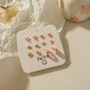 1 Set Cute Heart Shape Flower Butterfly Inlay Alloy Artificial Pearls Rhinestones Ear Studs