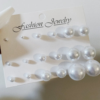 Wholesale Jewelry 1 Set Simple Style Solid Color Imitation Pearl Ear Studs