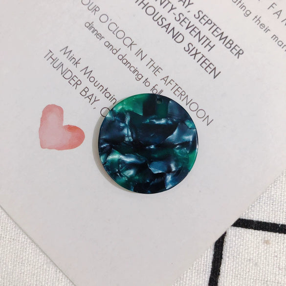 Wholesale Jewelry Accessories Acetic Acid Wafer Earrings With Fresh Marble Pattern Handmade Pendant