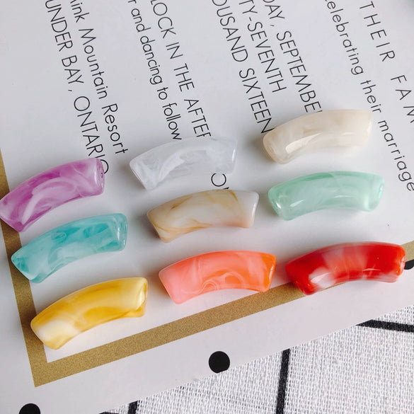 Wholesale Jewelry Accessories Acrylic Plastic Resin Environmental Protection Halo Bent Tube Beads For Earrings Necklace Bracelet