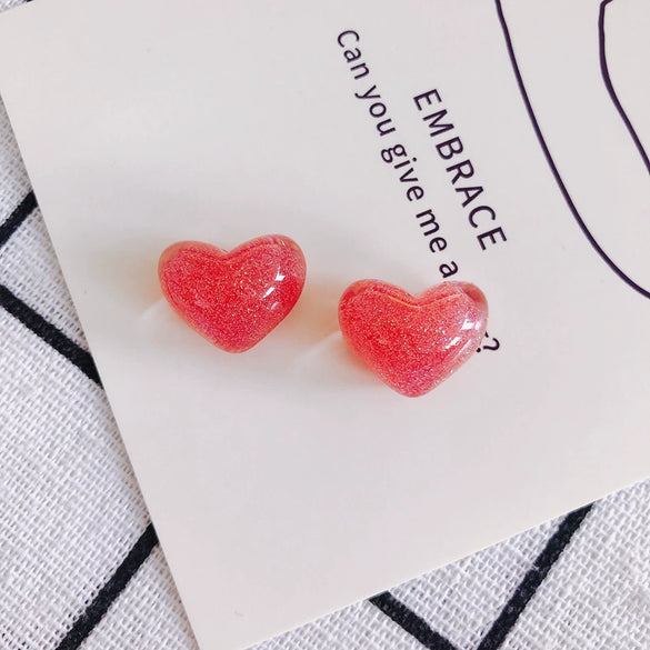 Wholesale Jewelry Accessories Acrylic Resin Candy Color Sparkling Stars Peach Heart Jewelry Material
