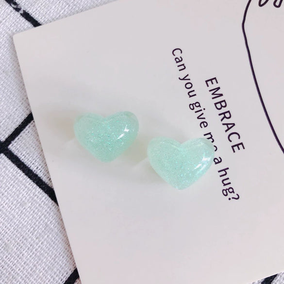 Wholesale Jewelry Accessories Acrylic Resin Candy Color Sparkling Stars Peach Heart Jewelry Material