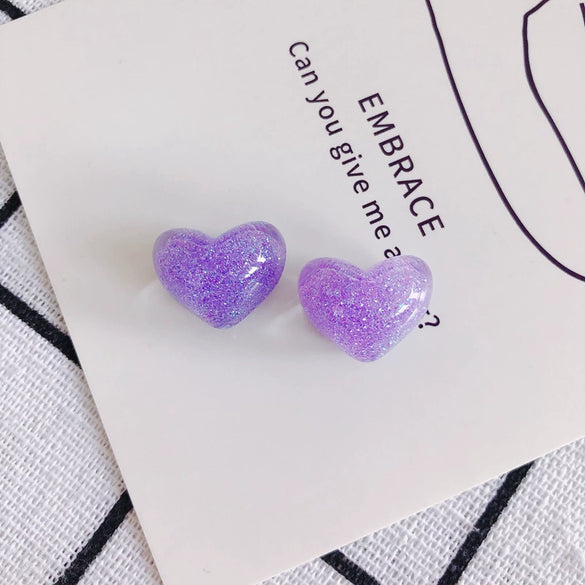 Wholesale Jewelry Accessories Acrylic Resin Candy Color Sparkling Stars Peach Heart Jewelry Material