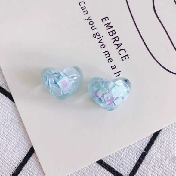 Wholesale Jewelry Accessories Acrylic Resin Candy Color Sparkling Stars Peach Heart Jewelry Material