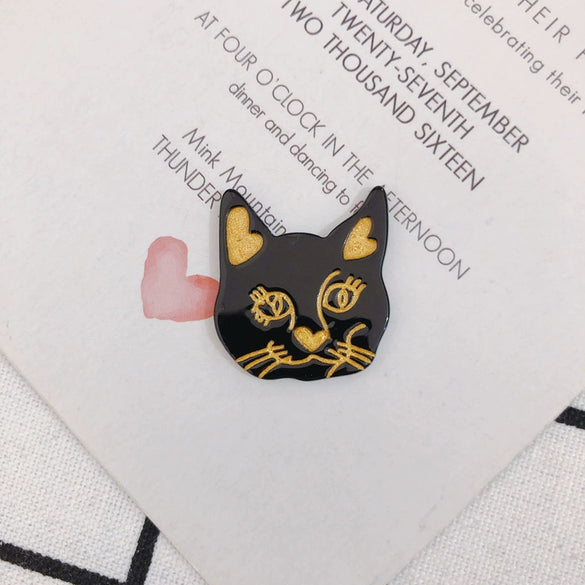 Wholesale Jewelry Accessories Acrylic Resin Kitten Pendant With Carving And Inlay