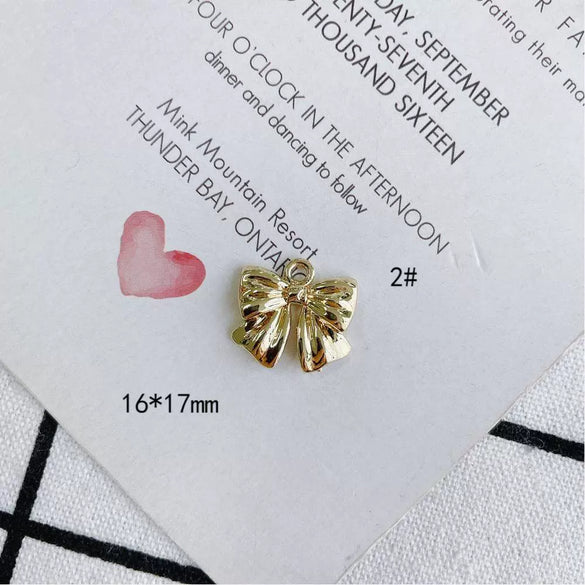 Wholesale Jewelry Accessories Alloy Bow Pendant Electroplated For Earrings Necklaces And Bracelets