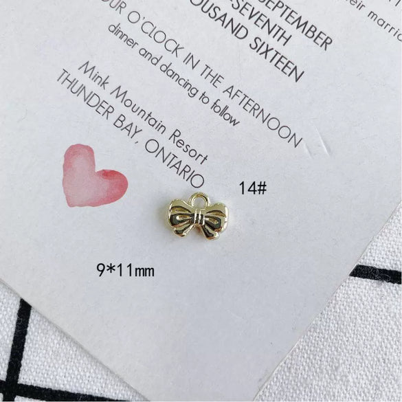 Wholesale Jewelry Accessories Alloy Bow Pendant Electroplated For Earrings Necklaces And Bracelets