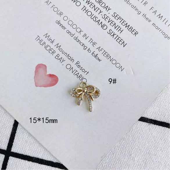 Wholesale Jewelry Accessories Alloy Bow Pendant Electroplated For Earrings Necklaces And Bracelets