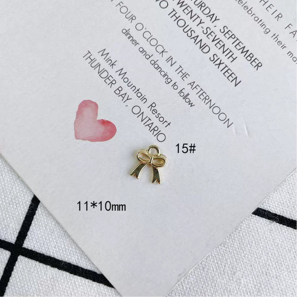 Wholesale Jewelry Accessories Alloy Bow Pendant Electroplated For Earrings Necklaces And Bracelets