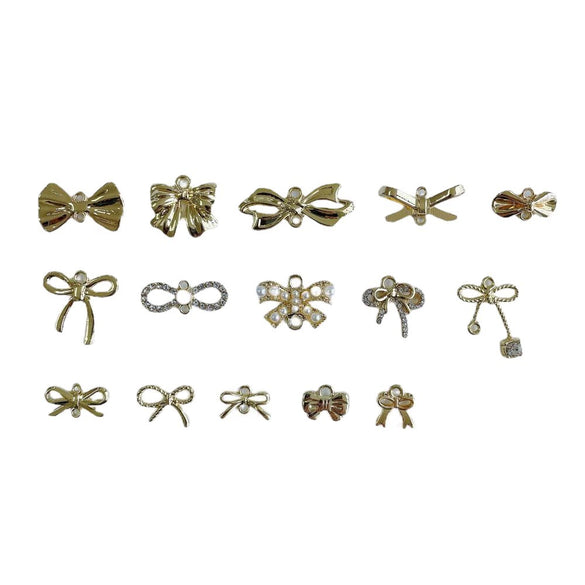 Wholesale Jewelry Accessories Alloy Bow Pendant Electroplated For Earrings Necklaces And Bracelets