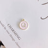Wholesale Jewelry Accessories Alloy Dripping Oil Round English Letter Necklace Material