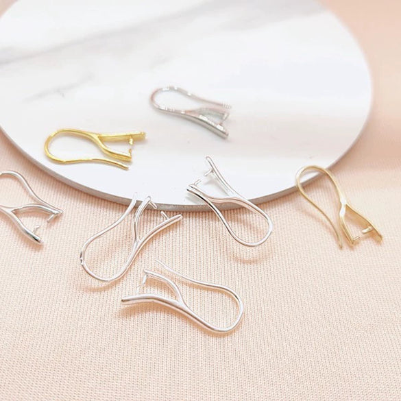Wholesale Jewelry Accessories Alloy Ear Hook Clip Earrings Accessories Simple Gold Silver Glossy