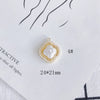 Wholesale Jewelry Accessories Alloy Geometric Shape Inlaid Pearl Electroplating Small Pendant Earrings
