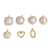 Wholesale Jewelry Accessories Alloy Geometric Shape Inlaid Pearl Electroplating Small Pendant Earrings