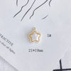 Wholesale Jewelry Accessories Alloy Geometric Shape Inlaid Pearl Electroplating Small Pendant Earrings