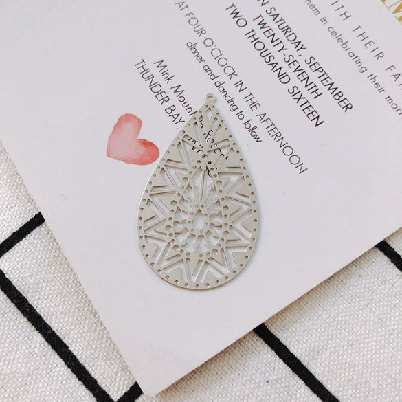Wholesale Jewelry Accessories Alloy Real Gold Hollow Water Drop Electroplated Jewelry Material For Bracelet Necklace Earrings Pendant