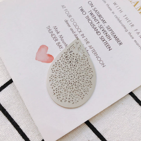 Wholesale Jewelry Accessories Alloy Real Gold Hollow Water Drop Electroplated Jewelry Material For Bracelet Necklace Earrings Pendant