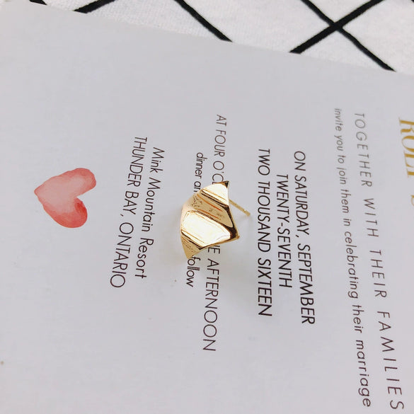 Wholesale Jewelry Accessories Alloy S925 Silver Needle Ring Curved Oval Rectangular Geometric Shape Earrings Electroplated