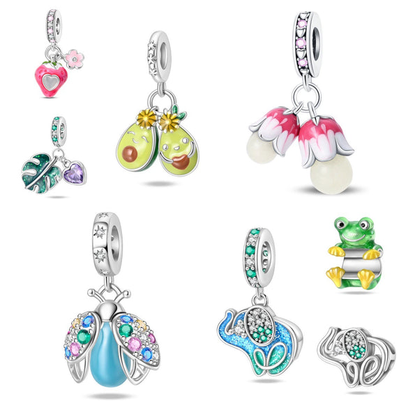 Wholesale Jewelry Accessories Bracelet Silver Plated Firefly Lily Of The Valley Luminous Charm Beads Dripping Oil Original Design