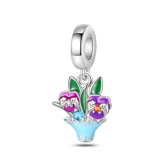 Wholesale Jewelry Accessories Butterfly Beads Bracelet 925 Silver Plated With Dripping Oil Treatment