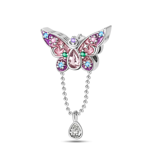 Wholesale Jewelry Accessories Butterfly Beads Bracelet 925 Silver Plated With Dripping Oil Treatment