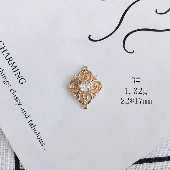 Wholesale Jewelry Accessories Copper And Zircon Inlaid Love Moon Wings Cross Pendant