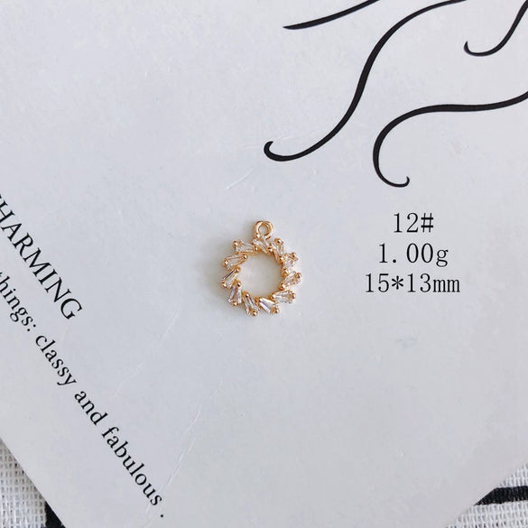 Wholesale Jewelry Accessories Copper And Zircon Inlaid Love Moon Wings Cross Pendant