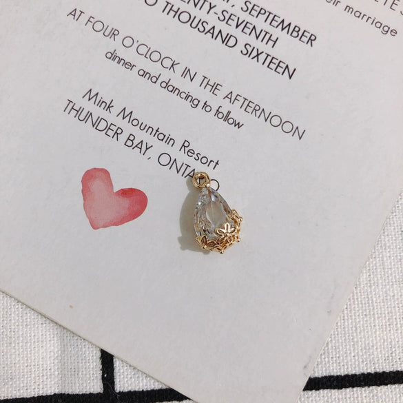Wholesale Jewelry Accessories Copper Crystal Glass Inlaid Multi Color Zircon Hollow Flower Pendant