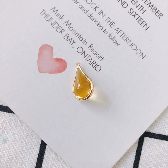 Wholesale Jewelry Accessories Copper Gold Edge Inlaid Rhinestones Transparent Multicolor Water Drop Glass Glaze Pendant Earrings