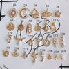 Wholesale Jewelry Accessories Copper Inlaid Zircon Moon Star Leaf Fan Pendant