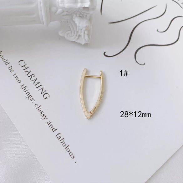 Wholesale Jewelry Accessories Copper Plated 18K Gold Inlaid Zircon Geometric Heart Square Round Earrings