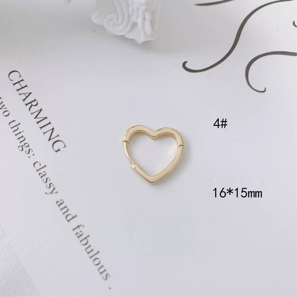 Wholesale Jewelry Accessories Copper Plated 18K Gold Inlaid Zircon Geometric Heart Square Round Earrings