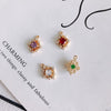 Wholesale Jewelry Accessories Copper Plated Multi Color Zircon Hollow Flower Pendant