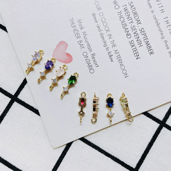 Wholesale Jewelry Accessories Copper Plating Zircon Inlay Small Pendant