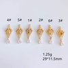 Wholesale Jewelry Accessories Copper Real Gold Plated Micro Inlaid Zircon Crown Hollow Drop Shaped Pendant
