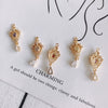 Wholesale Jewelry Accessories Copper Real Gold Plated Micro Inlaid Zircon Crown Hollow Drop Shaped Pendant