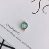 Wholesale Jewelry Accessories Copper Resin Geometric Round Gold Foil Inlay Double Hanging Pendant Necklace Material