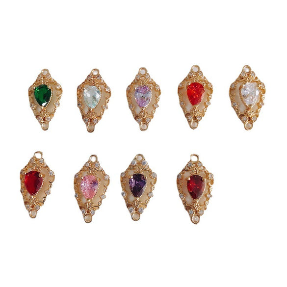 Wholesale Jewelry Accessories Copper Zircon Inlaid Double Hanging Hollow Pendant