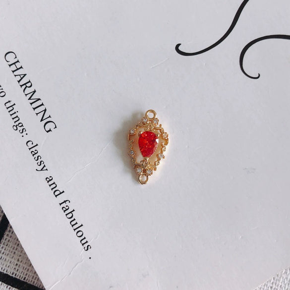 Wholesale Jewelry Accessories Copper Zircon Inlaid Double Hanging Hollow Pendant