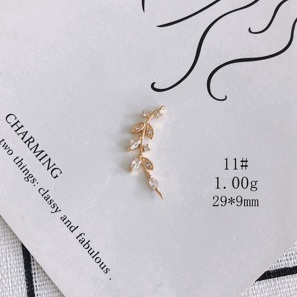 Wholesale Jewelry Accessories Copper Zircon Inlaid Star Bow Four Leaf Clover Hollow Pendant