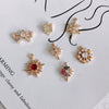 Wholesale Jewelry Accessories Copper Zircon Inlaid Star Bow Four Leaf Clover Hollow Pendant