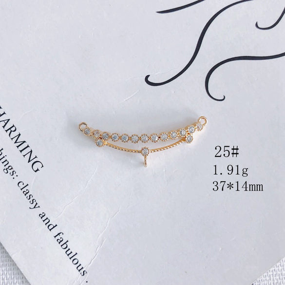 Wholesale Jewelry Accessories Copper Zircon Inlay Flower Moon Hollow Necklace Material