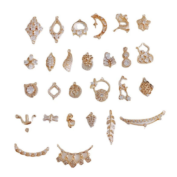 Wholesale Jewelry Accessories Copper Zircon Inlay Flower Moon Hollow Necklace Material