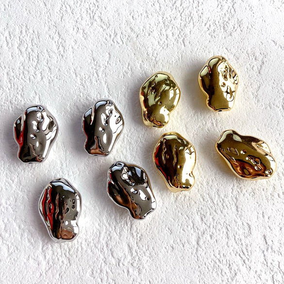 Wholesale Jewelry Accessories Creative Abstract Irregular Plastic Resin Electroplated Straight Hole Necklace Bracelet Material
