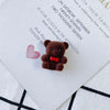 Wholesale Jewelry Accessories Flocking Velvet Bow Tie Bear Earrings