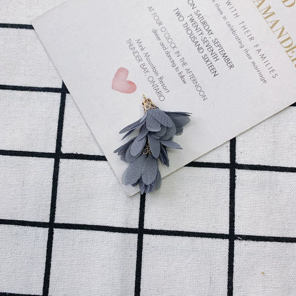 Wholesale Jewelry Accessories Fresh Tassel Small Flower Earrings Pendant Handwoven Fabric Material
