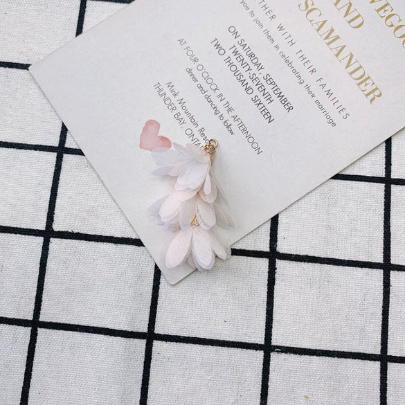 Wholesale Jewelry Accessories Fresh Tassel Small Flower Earrings Pendant Handwoven Fabric Material