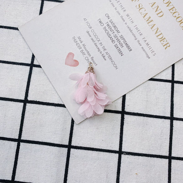 Wholesale Jewelry Accessories Fresh Tassel Small Flower Earrings Pendant Handwoven Fabric Material