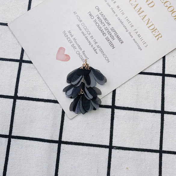 Wholesale Jewelry Accessories Fresh Tassel Small Flower Earrings Pendant Handwoven Fabric Material